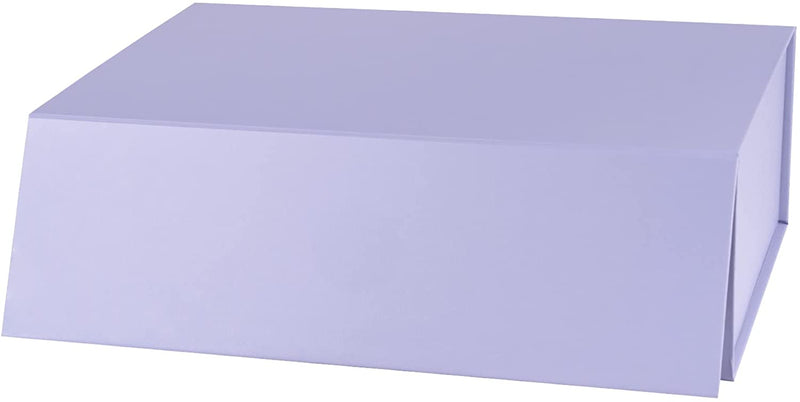 14" x 9" x 4.3" Collapsable Gift Box w/ Magnetic Square Flap Lid | Purple