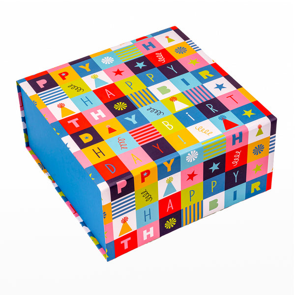 8" x 8" x 4" Collapsable Gift Box w/ 2-pcs White Tissue Paper & Magnetic Square Flap Lid | Square Blocking