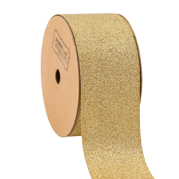 1 1/2" Metallic Tafetta Ribbon | Lt Gold (Gl) | 25 Yard Roll