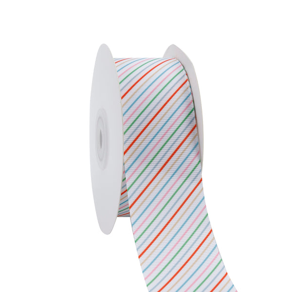 1 1/2" Printed Grosgrain Ribbon | Merry Stripe (10032) | 100 Yard Roll