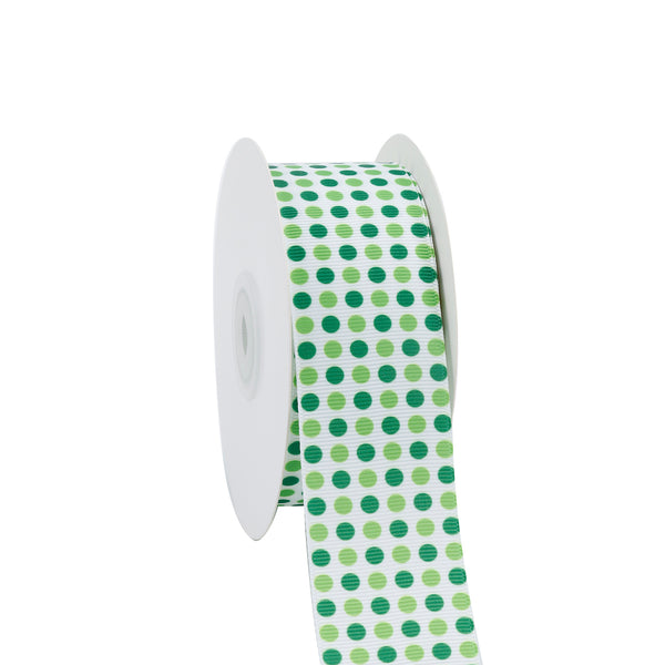 1 1/2" Printed Grosgrain Ribbon | Patty's Dots (10001) | 100 Yard Roll