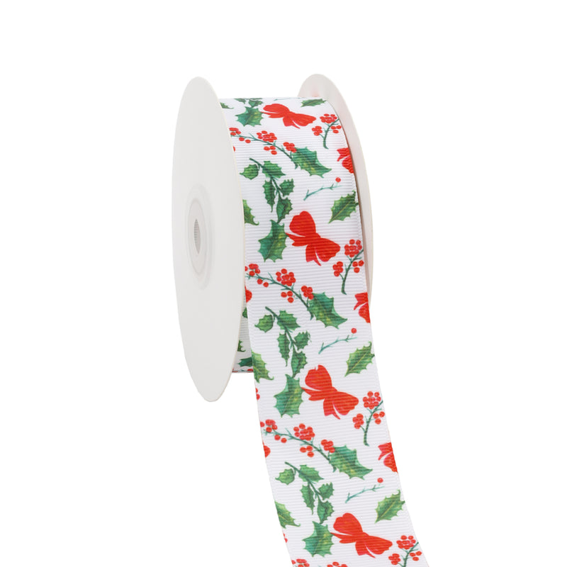 1 1/2" Printed Grosgrain Ribbon | Mistletoe (10058) | 100 Yard Roll