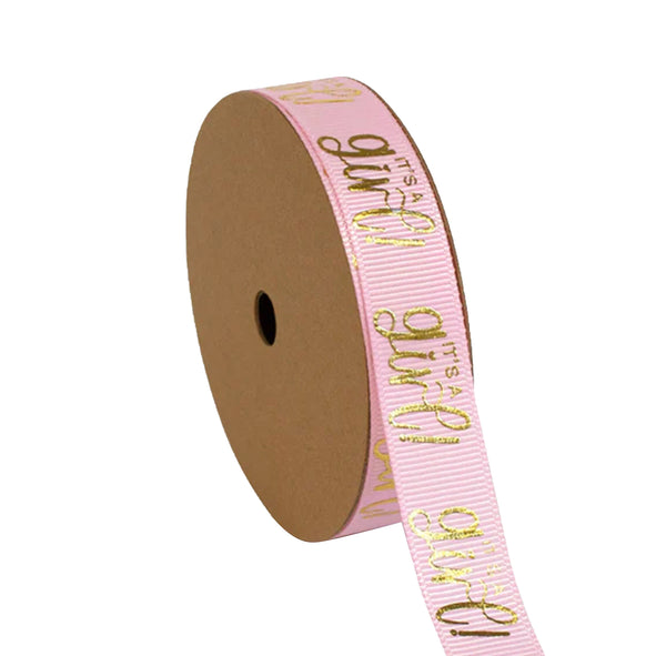 5/8" Printed Grosgrain Ribbon | It'S A Girl (10027) | 100 Yard Roll