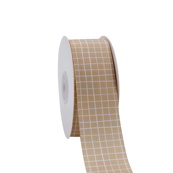 1 1/2" Printed Grosgrain Ribbon | Harvest Check (10021) | 100 Yard Roll