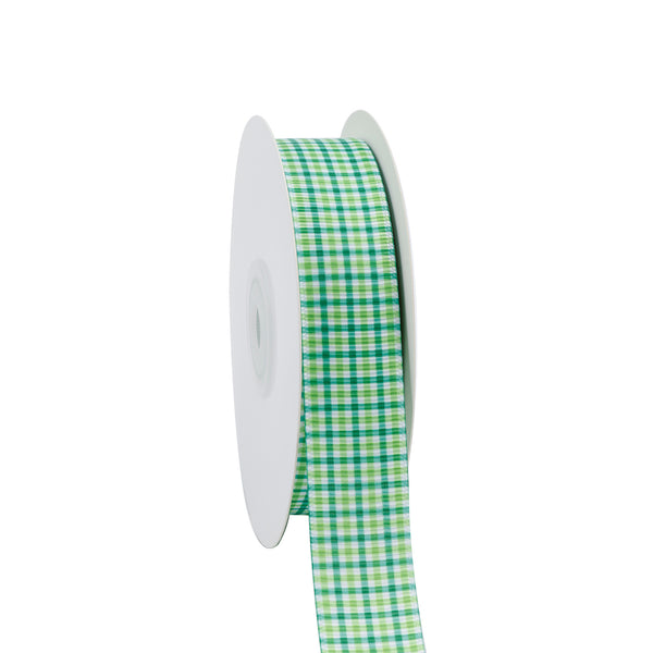 7/8" Printed Grosgrain Ribbon | Patty's Plaid (10004) | 100 Yard Roll