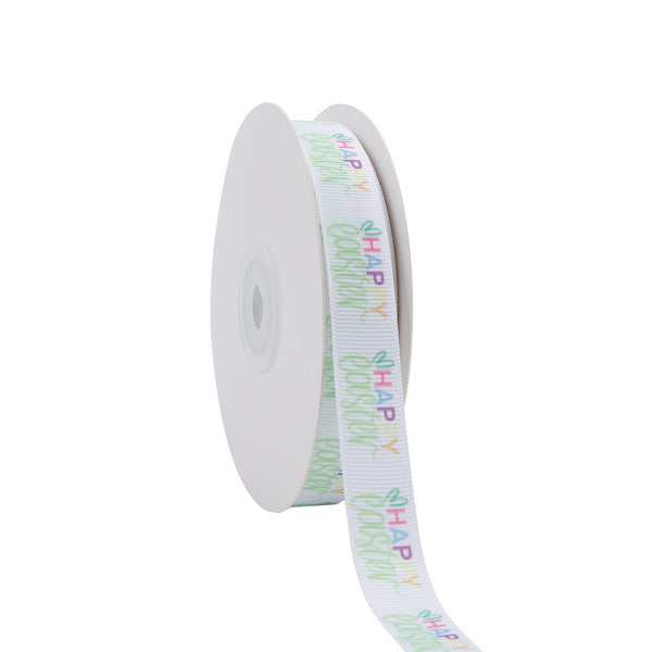 5/8" Printed Grosgrain Ribbon | Happy Easter (10045) | 100 Yard Roll