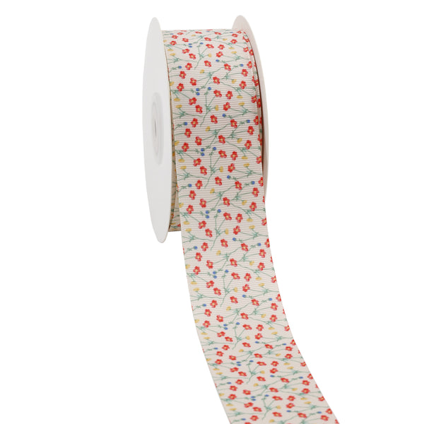 1 1/2" Printed Grosgrain Ribbon | Spring Poppy (10018) | 100 Yard Roll