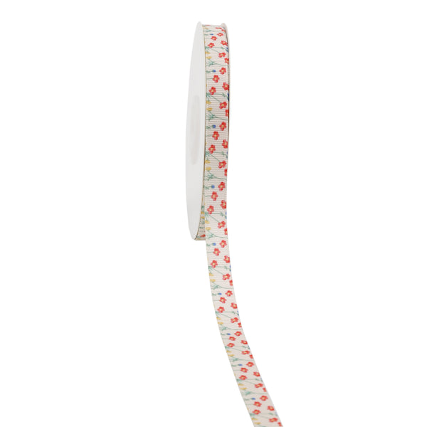 3/8" Printed Grosgrain Ribbon | Spring Poppy (10016) | 100 Yard Roll