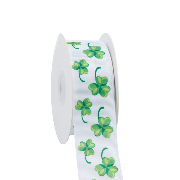 1 1/2" Printed Grosgrain Ribbon | Patty's Clover | 100 Yard Roll