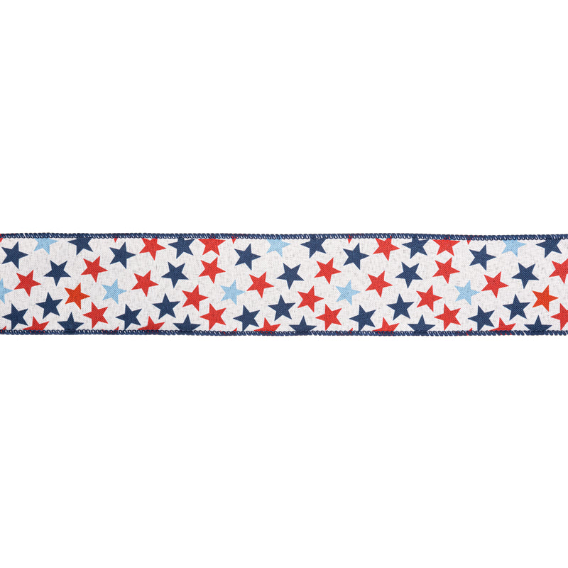 2 1/2" Wired Ribbon | All over stars | 10 Yard Roll