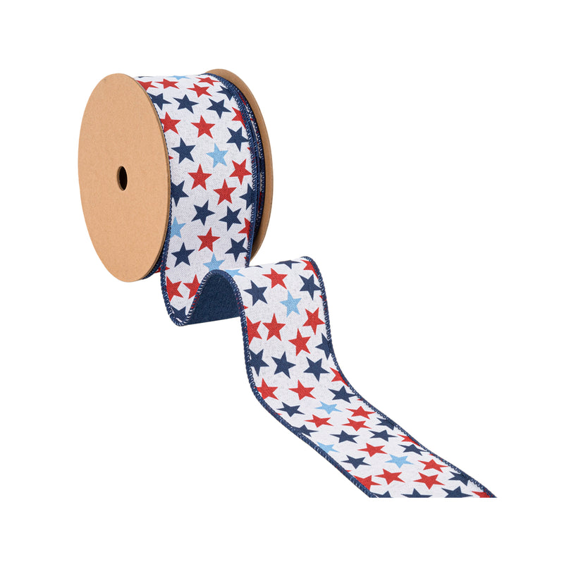 2 1/2" Wired Ribbon | All over stars | 10 Yard Roll