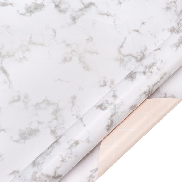 30" x 10' Wrapping Paper | White Marble